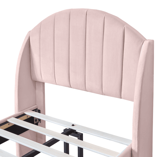 Cama de solteiro de veludo 90x200cm,rosa Cama de solteiro de veludo 90x200cm,rosa