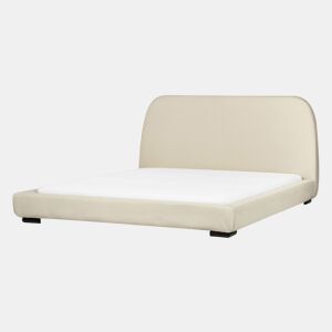 Cama Tecido ROISEL 160 x 200 cm Creme claro