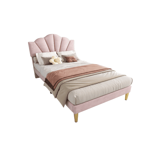 Cama de solteiro de veludo 90x200cm,rosa Cama de solteiro de veludo 90x200cm,rosa