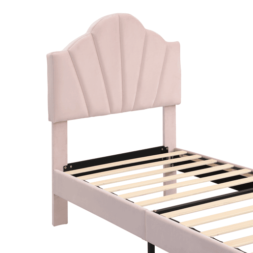 Cama de solteiro de veludo 90x200cm,rosa Cama de solteiro de veludo 90x200cm,rosa