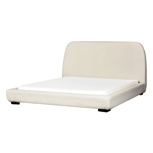 Cama Bouclé ROISEL 160 x 200 cm Creme claro Cama Bouclé ROISEL 160 x 200 cm Creme claro