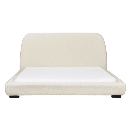 Cama Bouclé ROISEL 160 x 200 cm Creme claro Cama Bouclé ROISEL 160 x 200 cm Creme claro