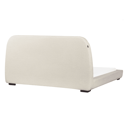 Cama Bouclé ROISEL 160 x 200 cm Creme claro Cama Bouclé ROISEL 160 x 200 cm Creme claro