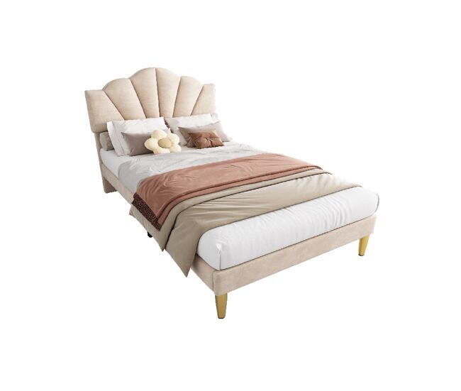 Cama individual de terciopelo 95x205