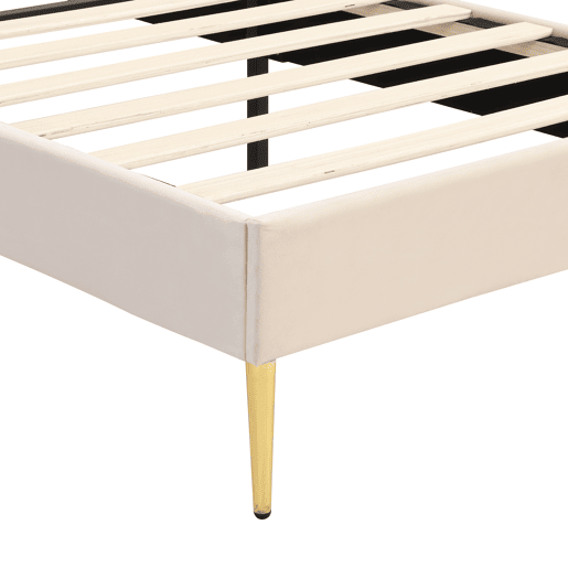Cama de solteiro de veludo 90x200cm,bege