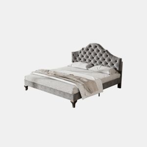 Cama de solteiro de veludo 90x200cm,cinzento