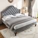 Cama individual de terciopelo 90x203 Cama individual de terciopelo 90x203 Gris