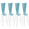 Set 4x Sillas de Visita Calisto Madera Azul claro 49X45X85 cm