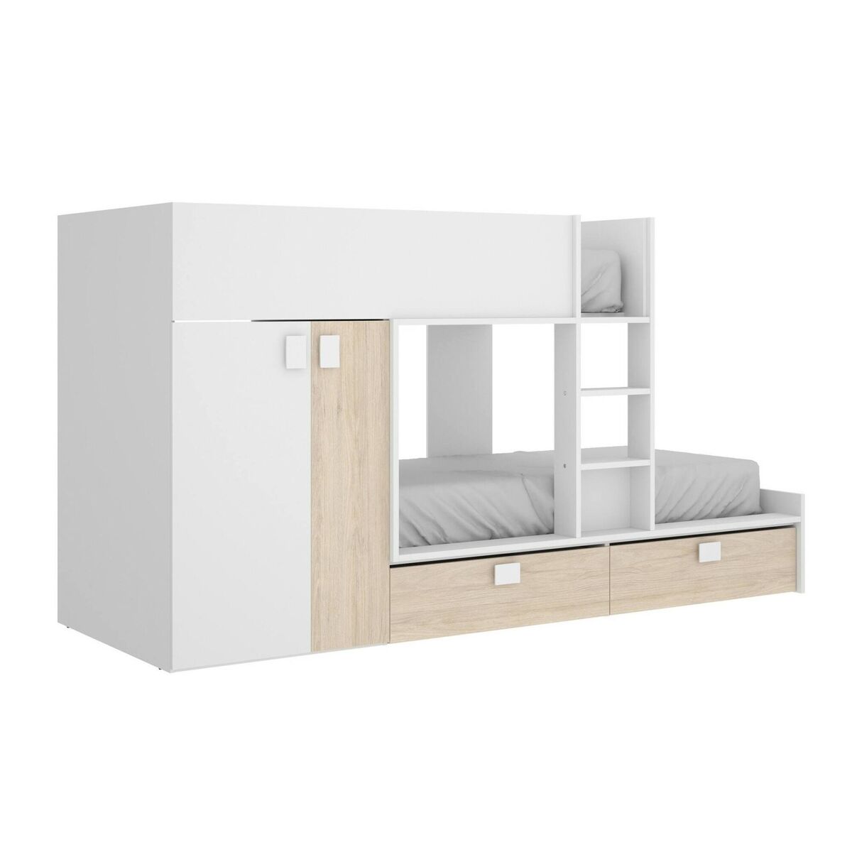 Composição de quarto com efeito madeira