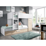 Composição de quarto com efeito madeira