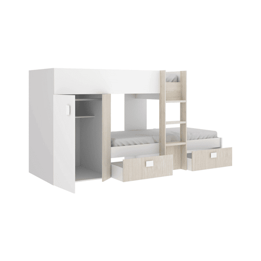 Composição de quarto com efeito madeira Composição de quarto com efeito madeira