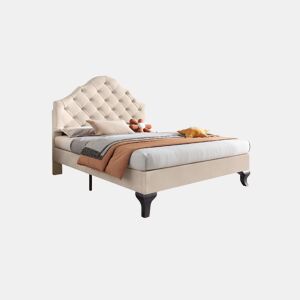 Cama de solteiro de veludo 90x200cm,bege