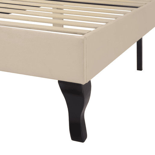 Cama de solteiro de veludo 90x200cm,bege Cama de solteiro de veludo 90x200cm,bege