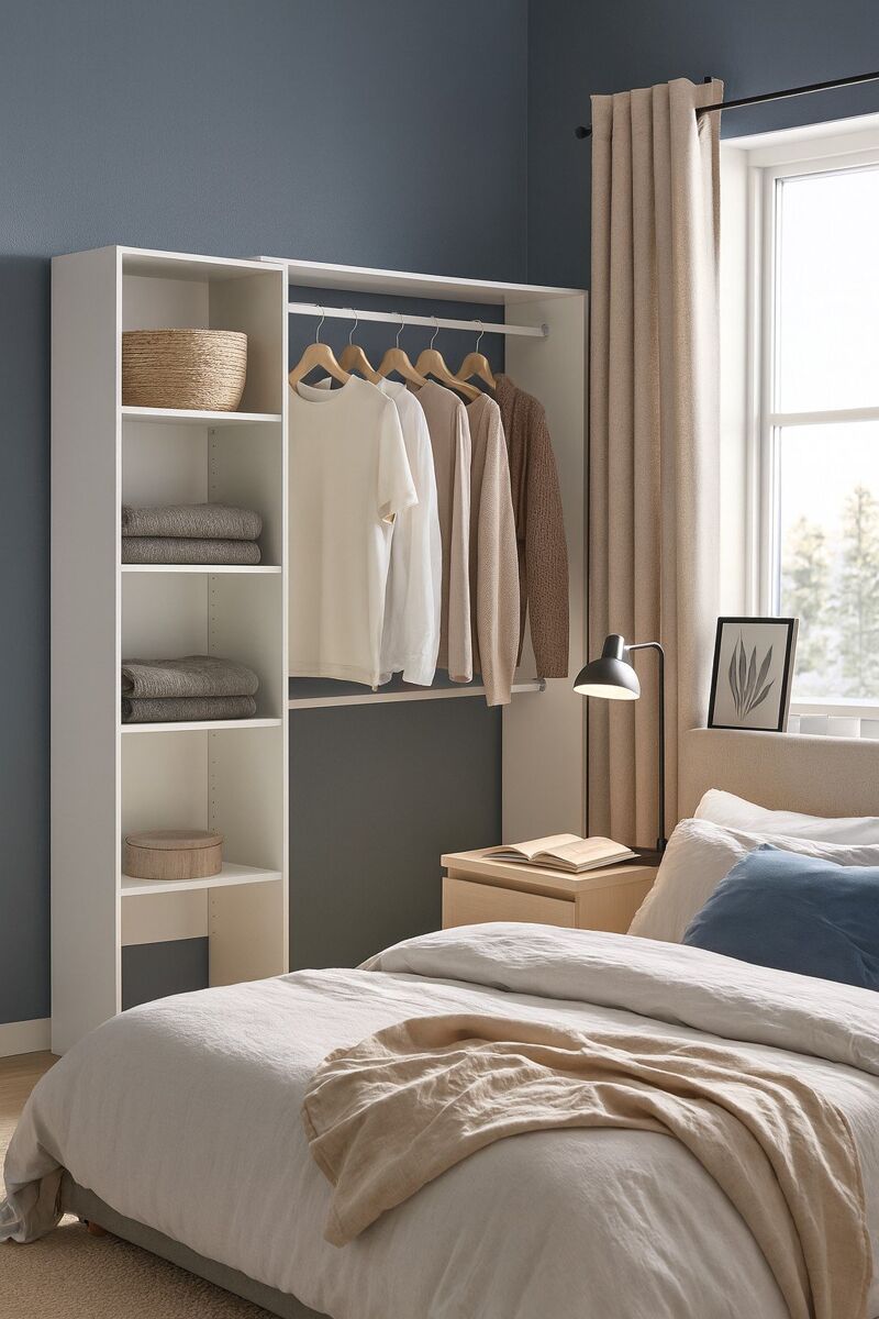 Guarda-roupa grande com efeito de madeira