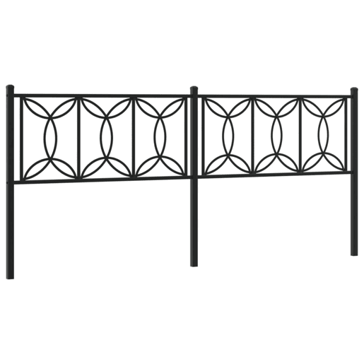 vidaXL Cabeceira de cama 193 cm metal preto