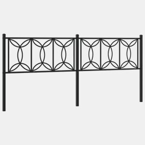 vidaXL Cabeceira de cama 193 cm metal preto