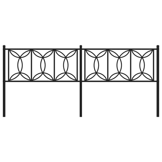 vidaXL Cabeceira de cama 193 cm metal preto