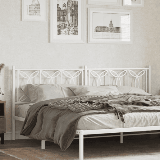 vidaXL Cabeceira de cama 193 cm metal branco vidaXL Cabeceira de cama 193 cm metal branco