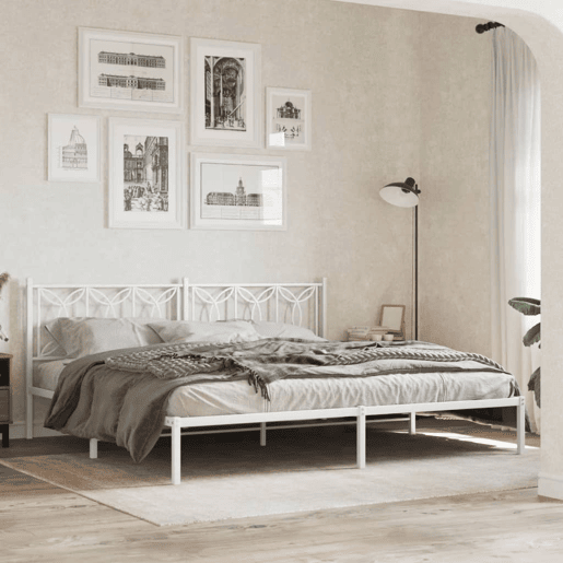 vidaXL Cabeceira de cama 193 cm metal branco vidaXL Cabeceira de cama 193 cm metal branco