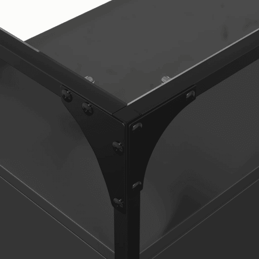vidaXL Aparador c tampo de vidro 98x35x81 cm derivados madeira preto vidaXL Aparador c tampo de vidro 98x35x81 cm derivados madeira preto