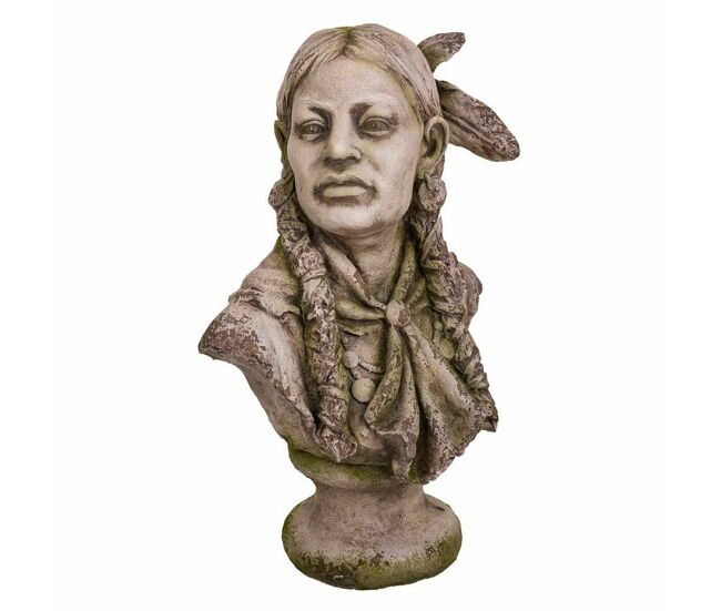 Busto alexandra house living fibra de vidrio magnesio mujer indio americano 33 x 70 x 45 cm