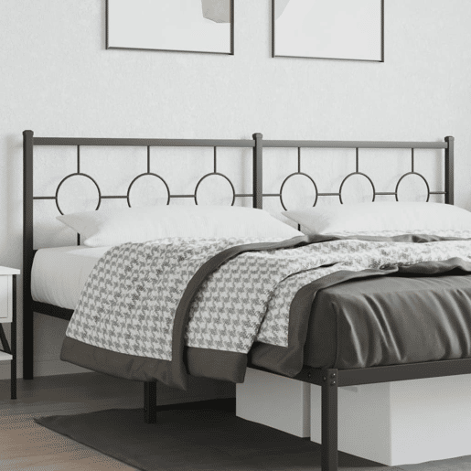 vidaXL Cabeceira de cama 200 cm metal preto vidaXL Cabeceira de cama 200 cm metal preto
