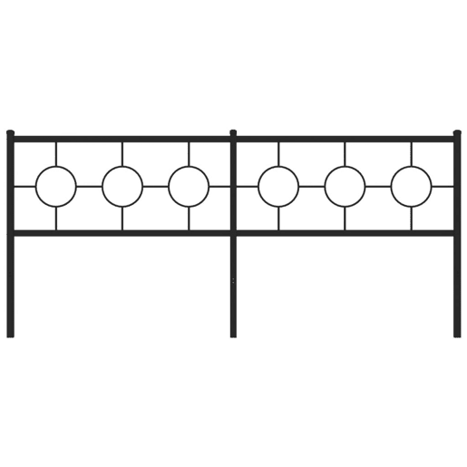 vidaXL Cabeceira de cama 200 cm metal preto vidaXL Cabeceira de cama 200 cm metal preto