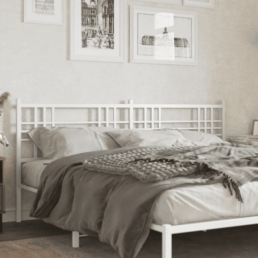 vidaXL Cabeceira de cama 200 cm metal branco vidaXL Cabeceira de cama 200 cm metal branco
