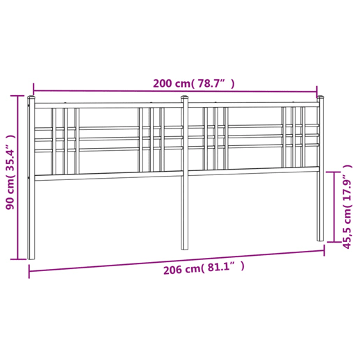 vidaXL Cabeceira de cama 200 cm metal branco vidaXL Cabeceira de cama 200 cm metal branco