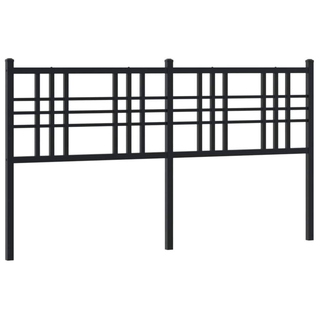 vidaxl cabecero de metal negro 160 cm