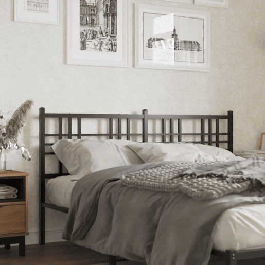 vidaXL Cabeceira de cama 160 cm metal preto vidaXL Cabeceira de cama 160 cm metal preto