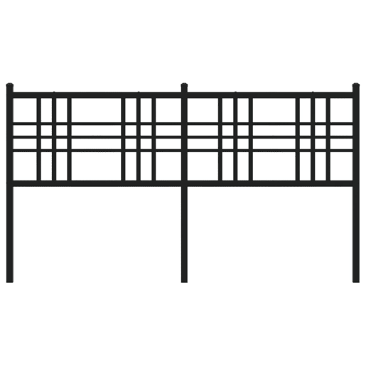 vidaXL Cabeceira de cama 160 cm metal preto vidaXL Cabeceira de cama 160 cm metal preto