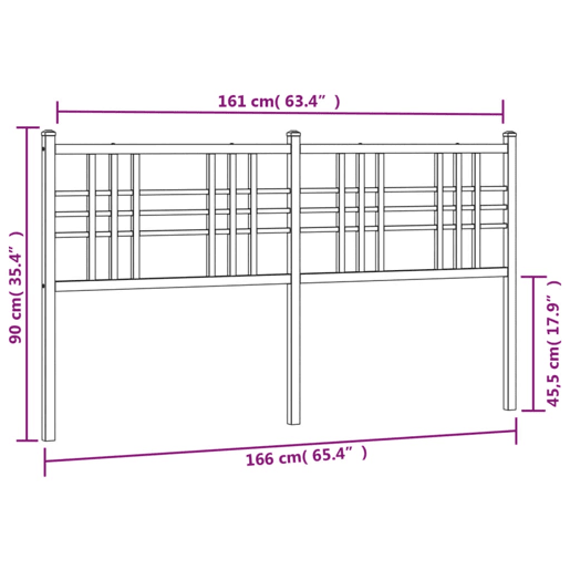 vidaXL Cabeceira de cama 160 cm metal preto vidaXL Cabeceira de cama 160 cm metal preto