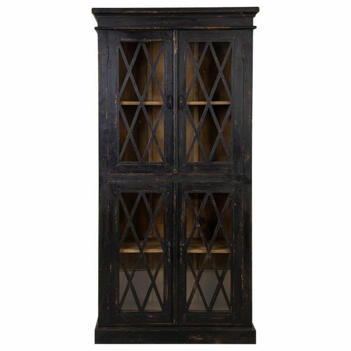Vitrina alexandra house living vidrio hierro madera de mango 40 x 183 x 90 cm