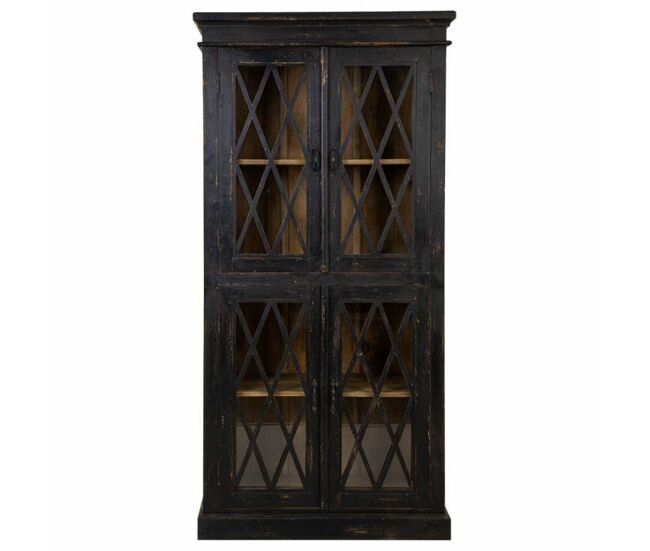 Vitrina alexandra house living vidrio hierro madera de mango 40 x 183 x 90 cm