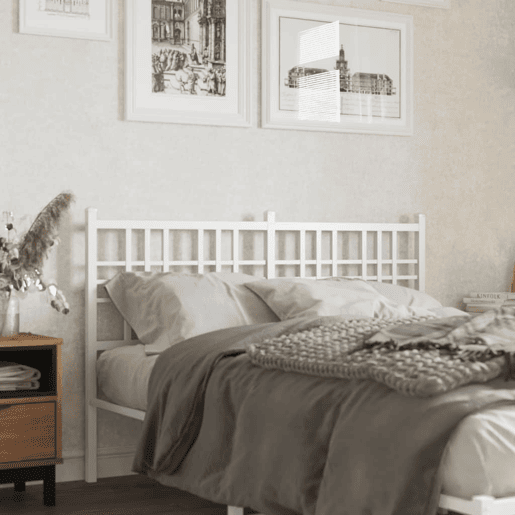 vidaXL Cabeceira de cama 120 cm metal branco vidaXL Cabeceira de cama 120 cm metal branco