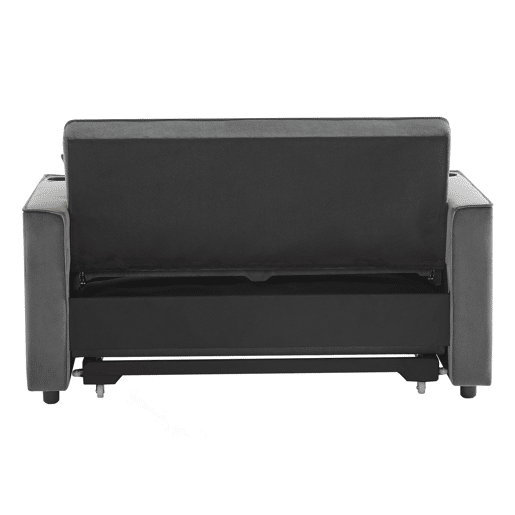 Sofá cama 2 lugares dobrável de veludo,cinzento