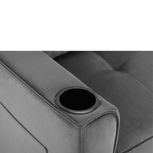 Sofá cama 2 lugares dobrável de veludo,cinzento