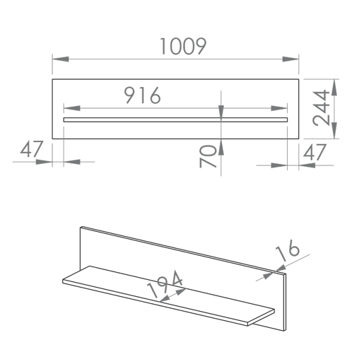 Prateleira de parede 94cm Ronan Branco Prateleira de parede 94cm Ronan Branco