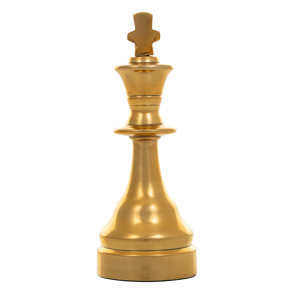 Rey de ajedrez de aluminio dorado 21 cm