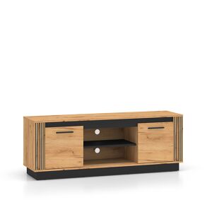 Suporte para TV 2 portas 150 cm Solal Madeira e Preto