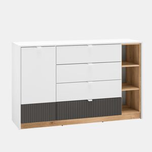 Aparador Ronan Branco com 1 porta e 4 gavetas