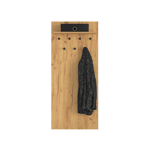 Bengaleiro de parede 7 pegs 1 prateleira Nilo Wood