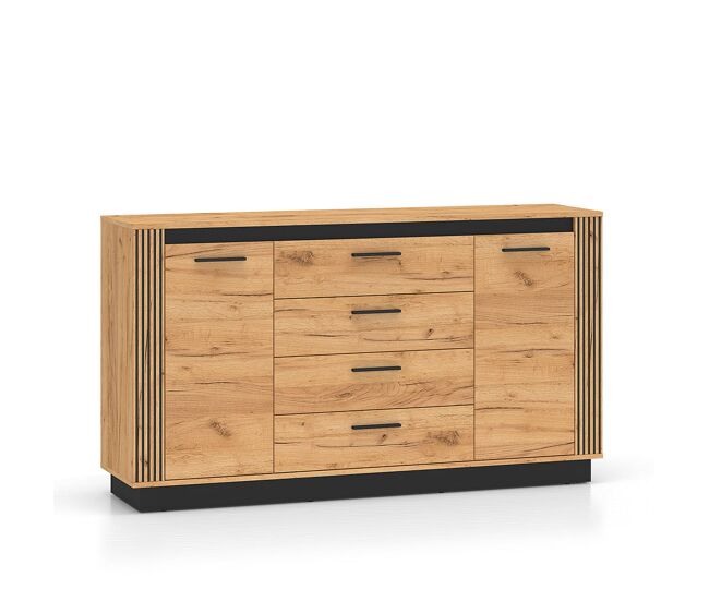 Bufé 2 puertas 3 cajones solal madera y negro