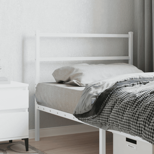vidaXL Cabeceira de cama 100 cm metal branco vidaXL Cabeceira de cama 100 cm metal branco