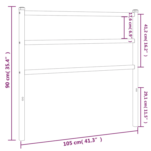vidaXL Cabeceira de cama 100 cm metal branco vidaXL Cabeceira de cama 100 cm metal branco