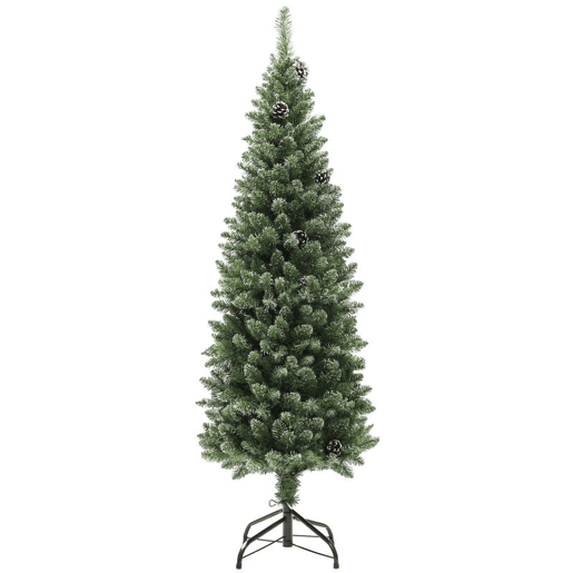 HOMCOM Árvore de Natal 150 cm Árvore de Natal Artificial com 395 Ramos e Suporte de Metal Árvore de Natal para Sala de Estar Interior Verde