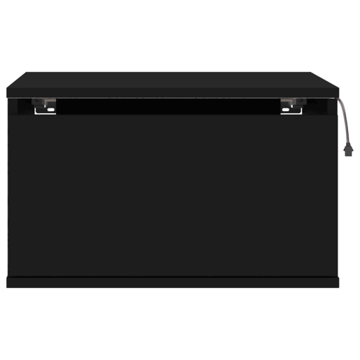 vidaXL Mesa de cabeceira de parede com luzes LED preto vidaXL Mesa de cabeceira de parede com luzes LED preto