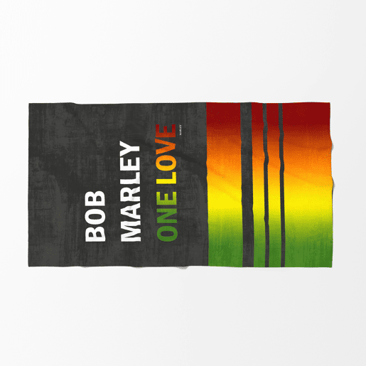 MARLEY - Toalha de praia - Microalgodão Premium - 75x150 cm - Fabricado na Espanha - ONE LOVE