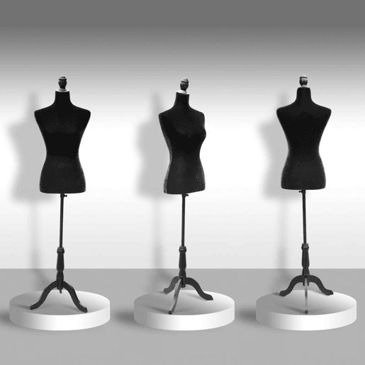 HOMCOM Manequim de Costura Feminino Manequim de Costura Ajustável a 130-168 cm com Tripé de Madeira para Fotografia de Moda Exposição de Roupas Preto